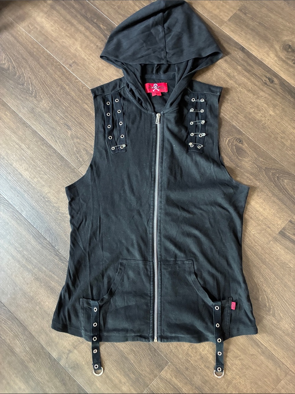vintage y2k royal bones by tripp hooded zip vest goth emo mall goth medium
